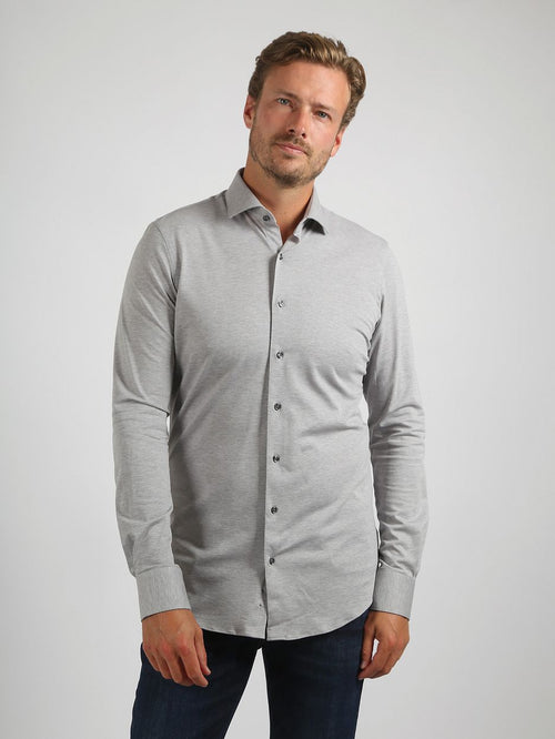 Suitable knitted grijs | Slim-fit