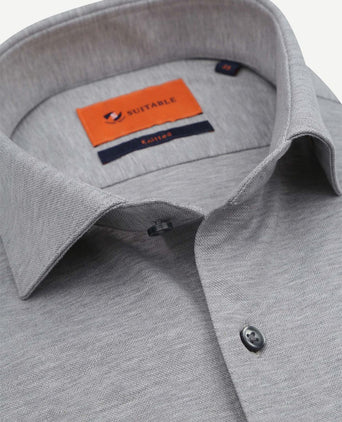 Suitable knitted grijs | Slim-fit