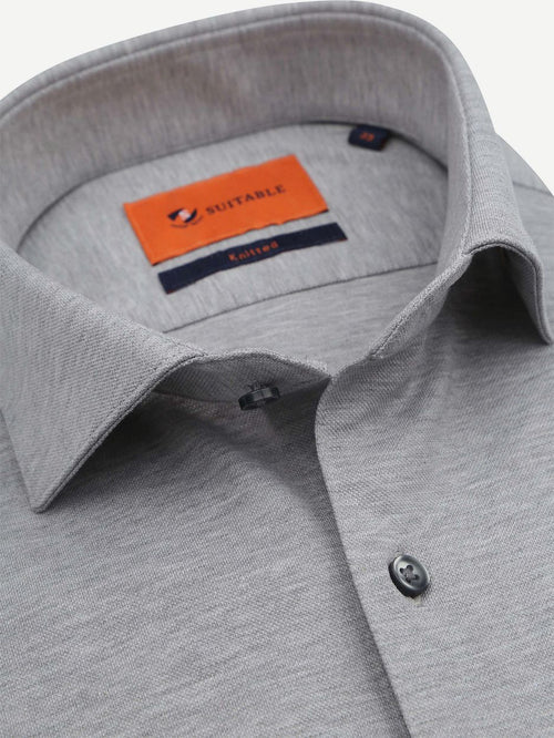 Suitable knitted grijs | Slim-fit