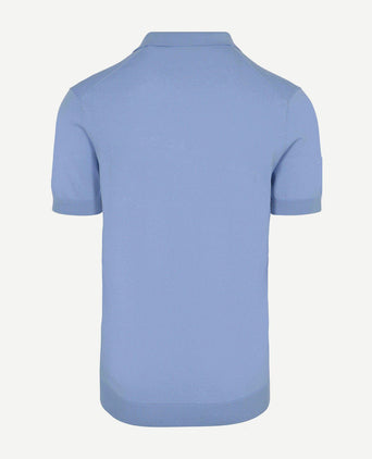 Knitted halve rits polo dan lichtblauw