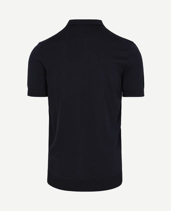 Knitted halve rits polo dan donkerblauw