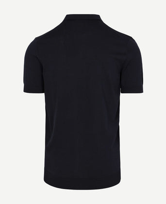 Knitted halve rits polo dan donkerblauw
