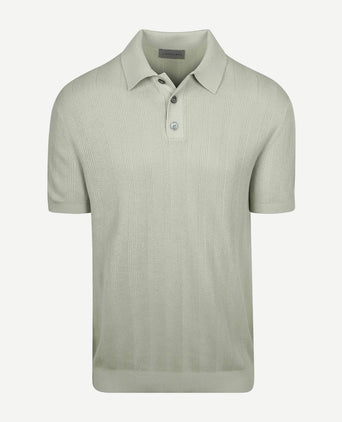 Knitted jacquard polo lichtgroen