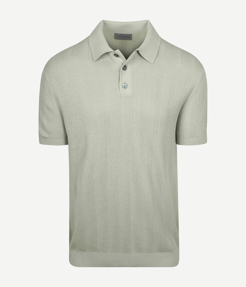 Knitted jacquard polo lichtgroen