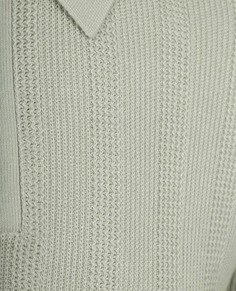 Knitted jacquard polo lichtgroen