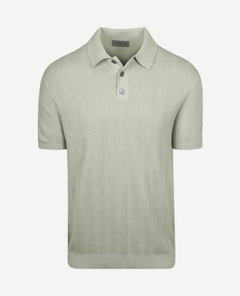 Knitted jacquard polo lichtgroen