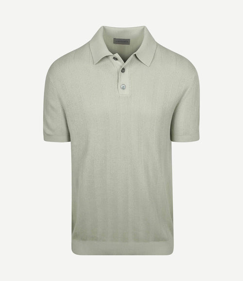 Knitted jacquard polo lichtgroen