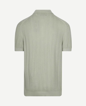 Knitted jacquard polo lichtgroen