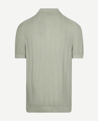 Knitted jacquard polo lichtgroen