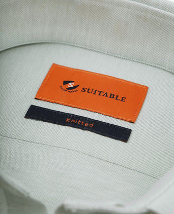 Suitable knitted light green | Slim-fit