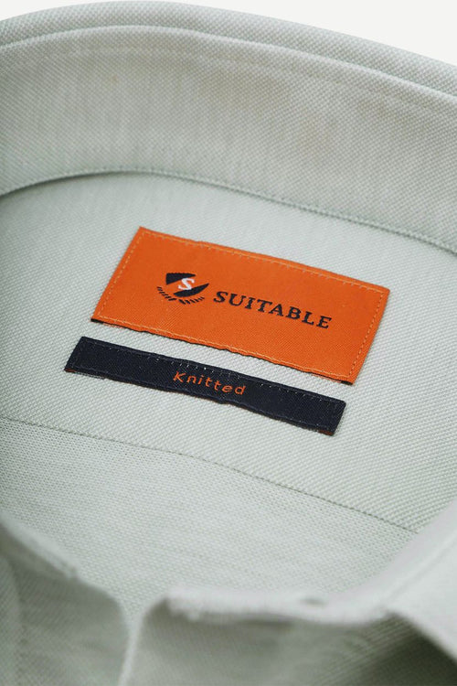 Suitable knitted light green | Slim-fit