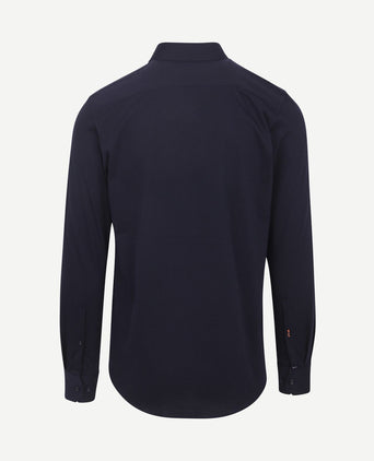 Knitted pique overhemd donkerblauw