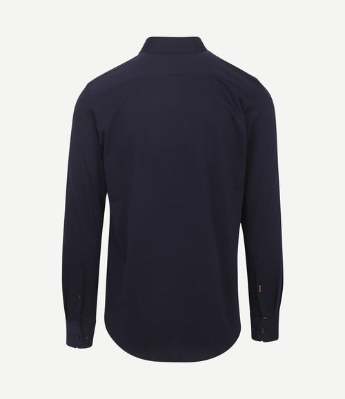 Knitted pique overhemd donkerblauw