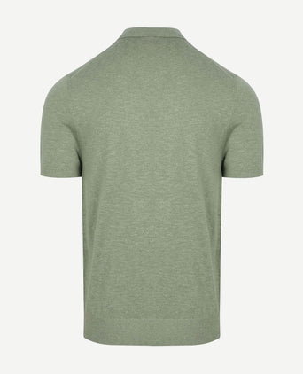 Knitted polo cotton linen groen