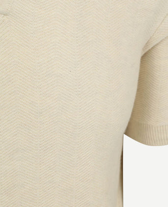 Knitted polo riva harring ecru