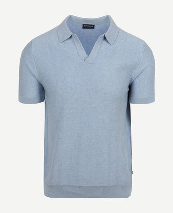 Knitted polo riva harring lichtblauw