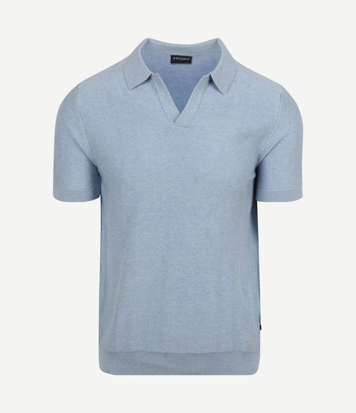 Knitted polo riva harring lichtblauw
