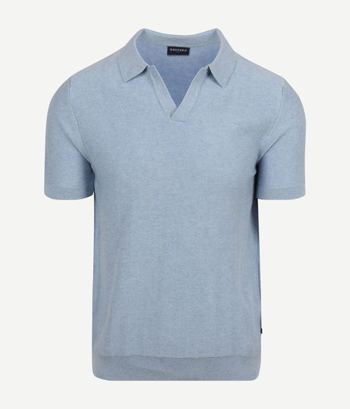 Knitted polo riva harring lichtblauw
