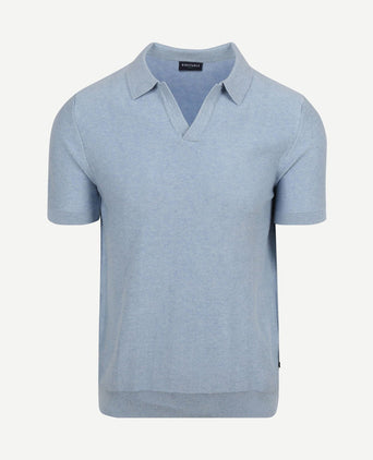 Knitted polo riva harring lichtblauw
