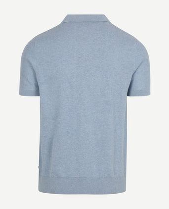 Knitted polo riva harring lichtblauw