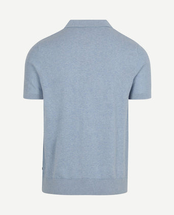Knitted polo riva harring lichtblauw