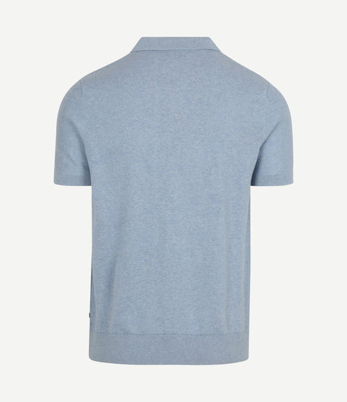 Knitted polo riva harring lichtblauw