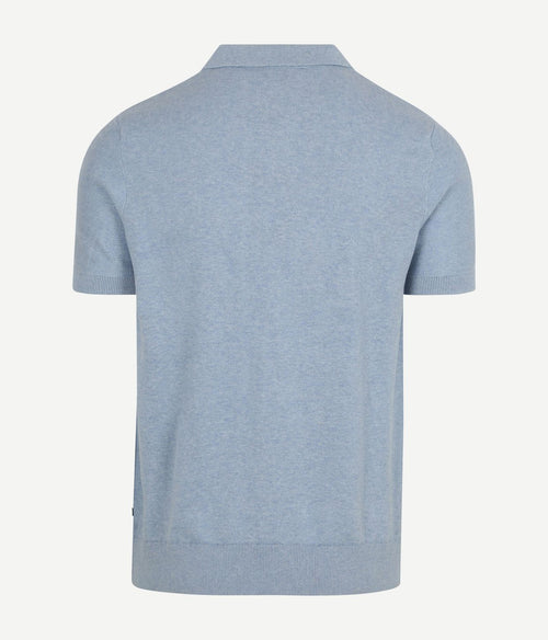 Knitted polo riva harring lichtblauw