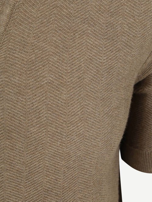Knitted polo riva harring taupe