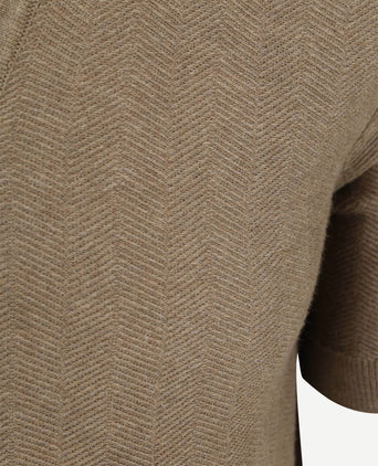 Knitted polo riva harring taupe