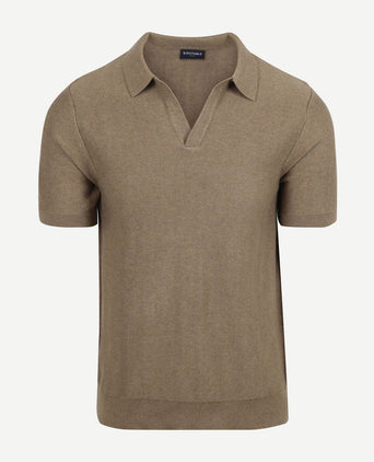 Knitted polo riva harring taupe