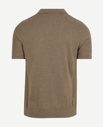 Knitted polo riva harring taupe