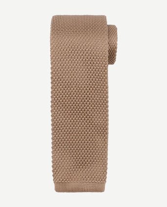 Suitable knitted stropdas taupe tk-07