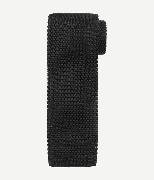 Suitable knitted stropdas zwart tk-08