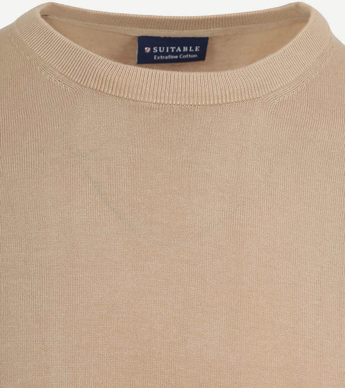 Suitable knitted t-shirt beige