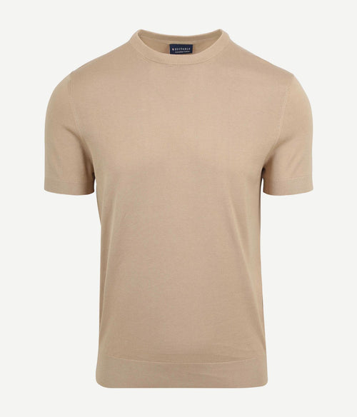 Suitable knitted t-shirt beige
