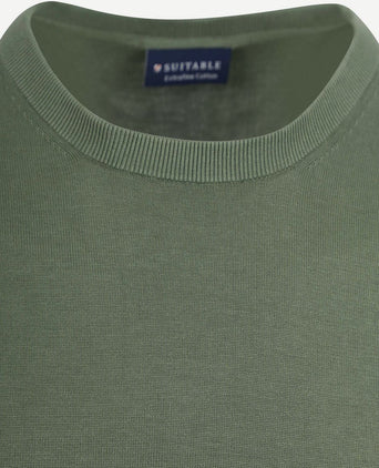 Suitable knitted t-shirt groen