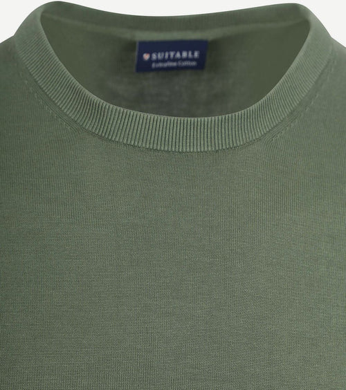 Suitable knitted t-shirt groen