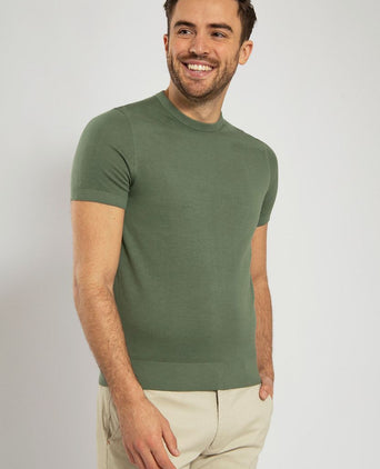 Suitable knitted t-shirt groen