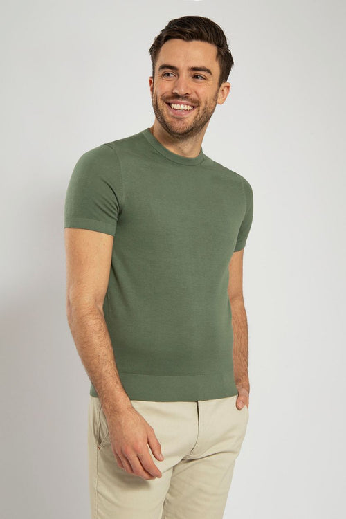 Suitable knitted t-shirt groen