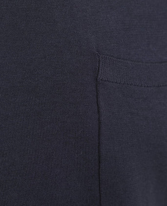 Knitted t-shirt pocket compact donkerblauw