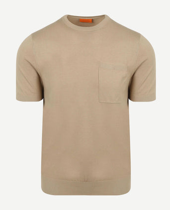 Knitted t-shirt pocket compact taupe
