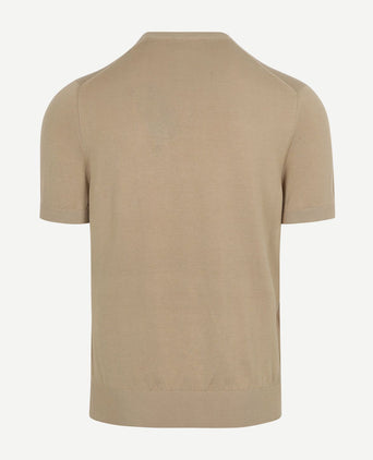 Knitted t-shirt pocket compact taupe