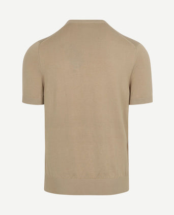 Knitted t-shirt pocket compact taupe