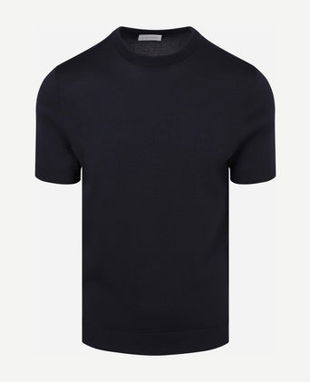 Knitted t-shirt wake donkerblauw