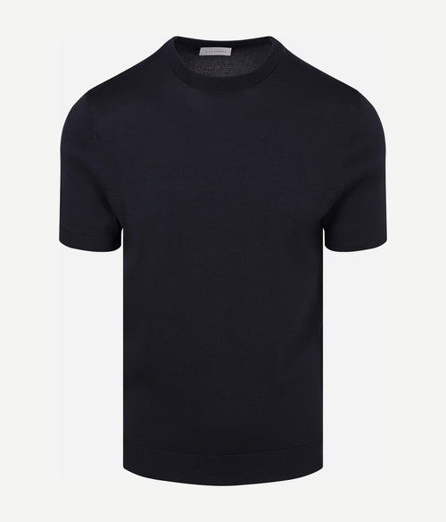 Knitted t-shirt wake donkerblauw