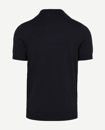 Knitted t-shirt wake donkerblauw