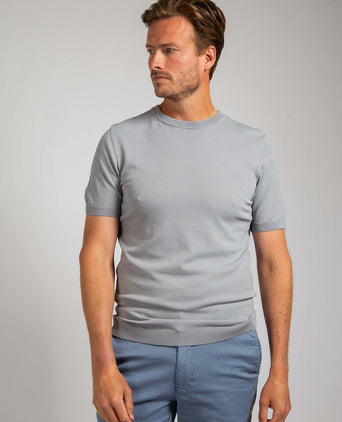 Suitable knitted t-shirt wap grijs