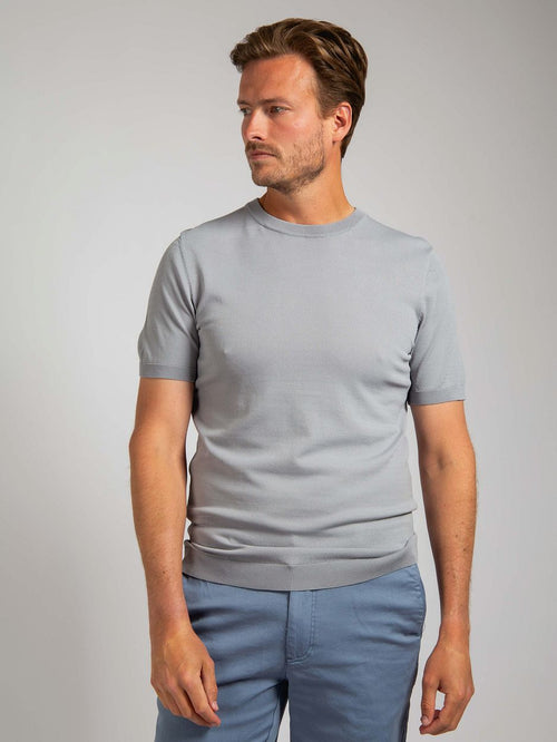 Suitable knitted t-shirt wap grijs
