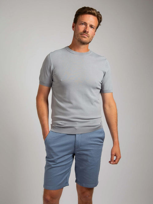 Suitable knitted t-shirt wap grijs