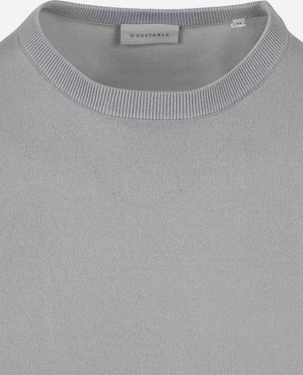 Suitable knitted t-shirt wap grijs